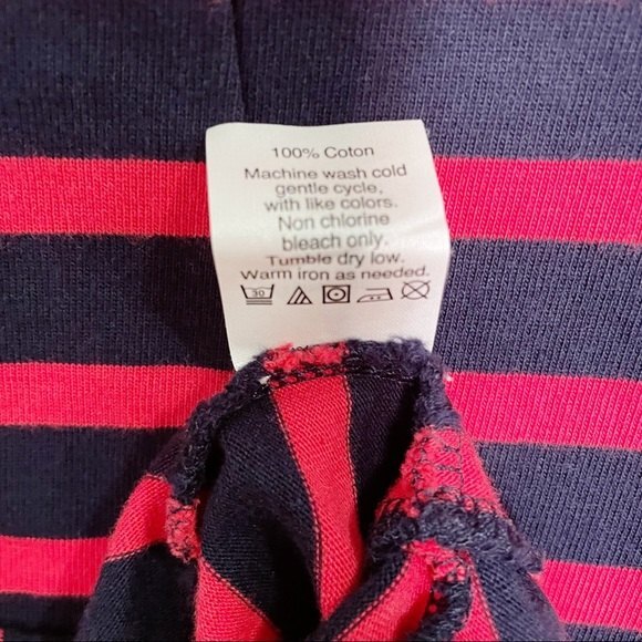 J. Crew Peplum Top Striped Short Sleeve Red & Blue Shirt Size XS Nautical Preppy - Picture 6 of 8